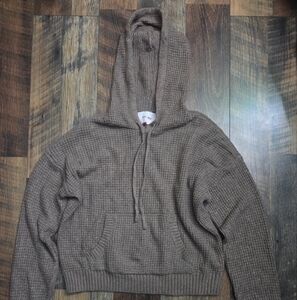 Pink Rose Womens Taupe Zip-Up Sweater Size M